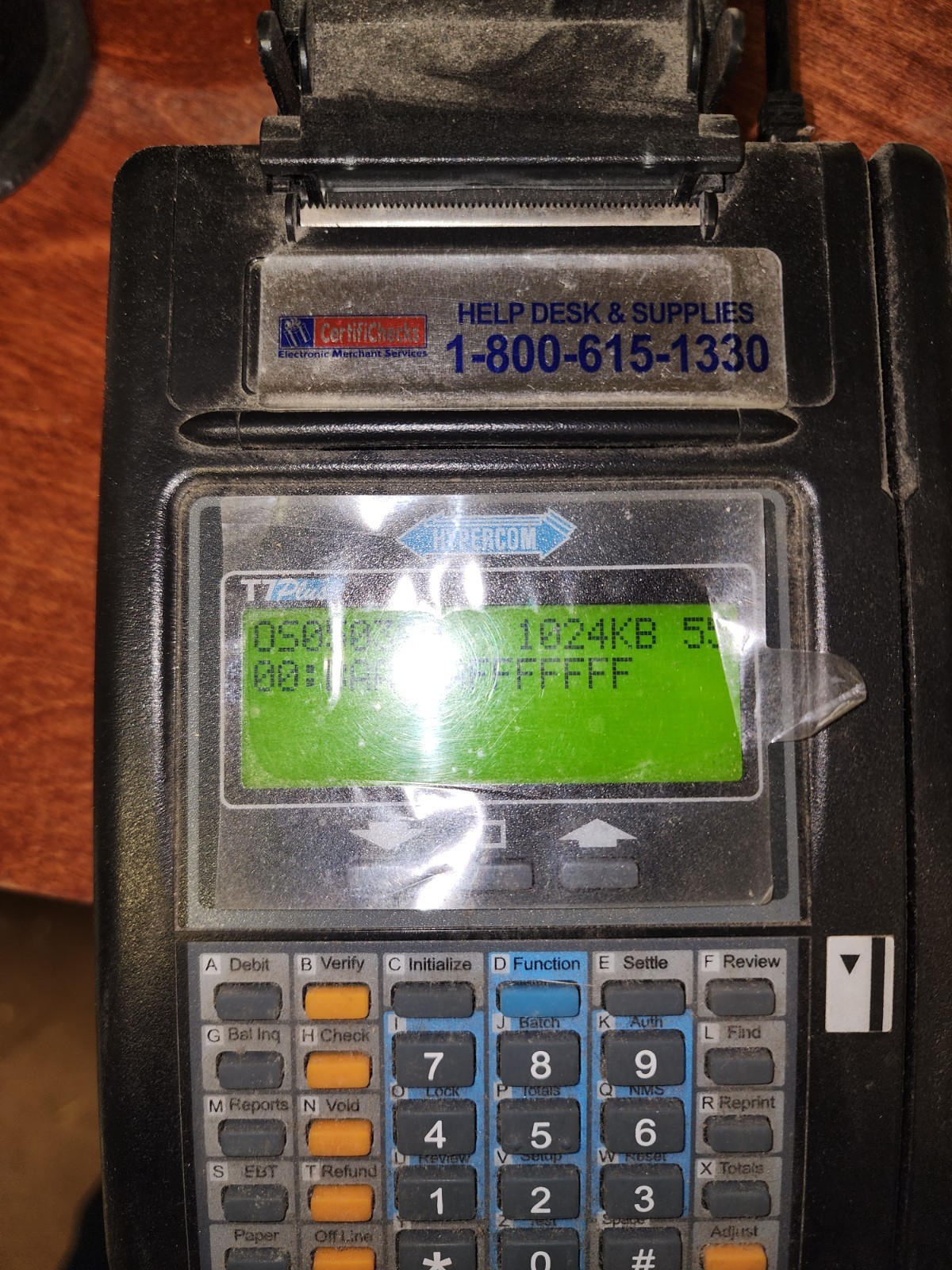 Hypercom T7Plus POS Credit Card Machine Terminal with OEM Power Supply