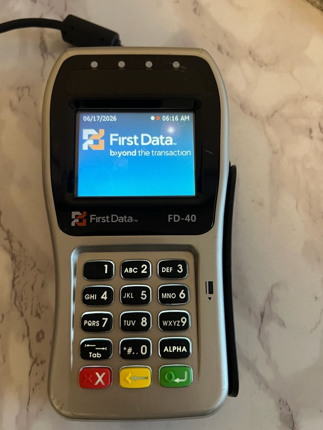 First Data FD-40 PIN Pad Terminal Model xPED-8006L2-3CR