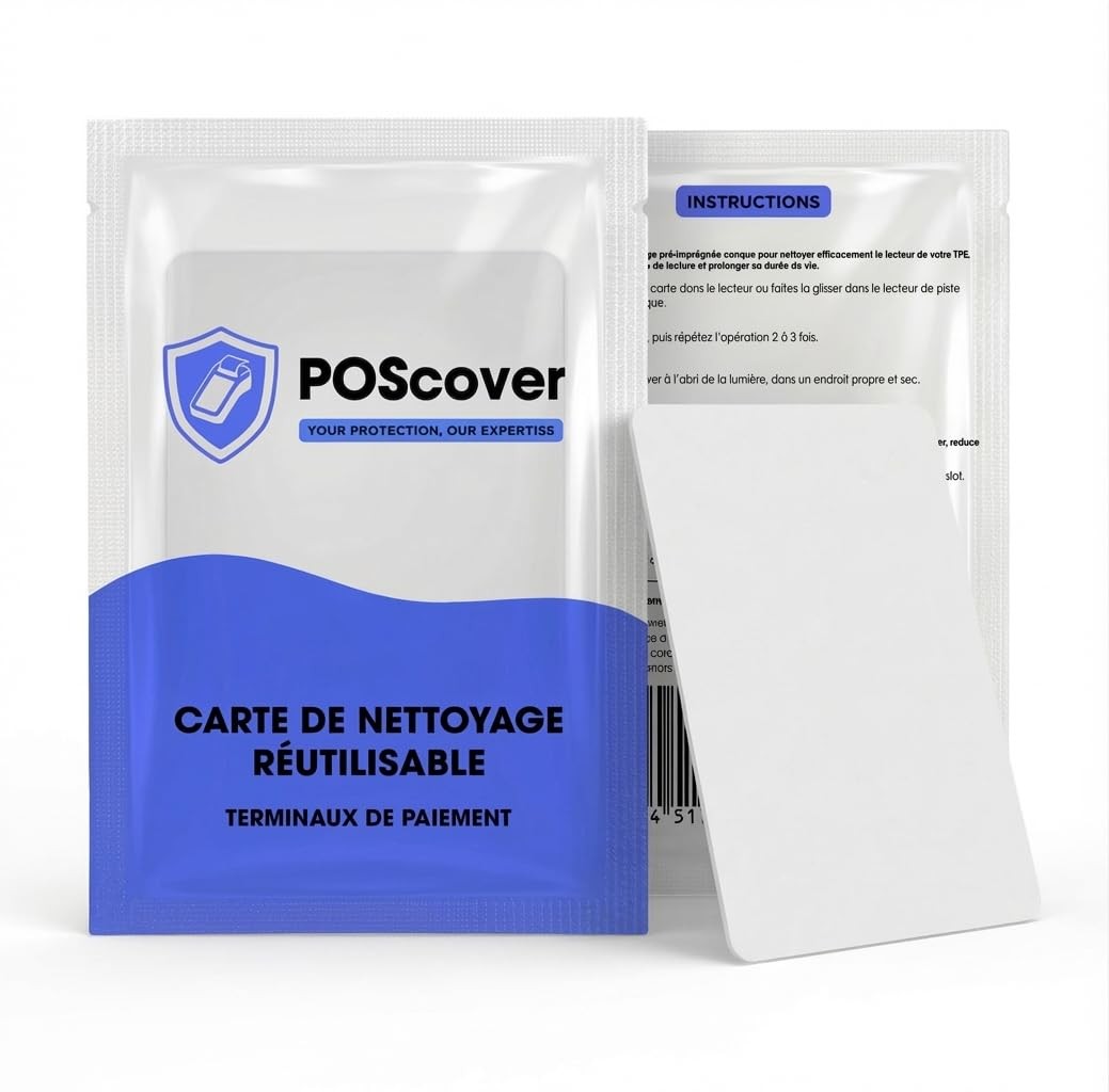 Reusable Credit Card Reader Cleaner – Pre-Saturated Cleaning Card for POS Termin
