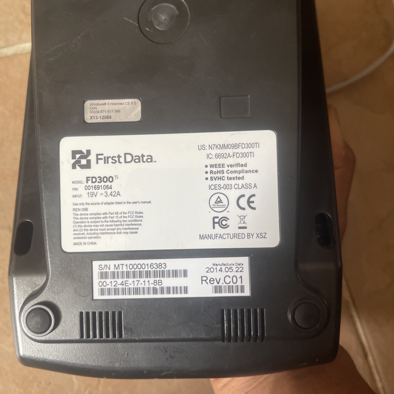 First Data FD300ti Touch Screen Credit Terminal+FD35 PIN pad Tested N Working
