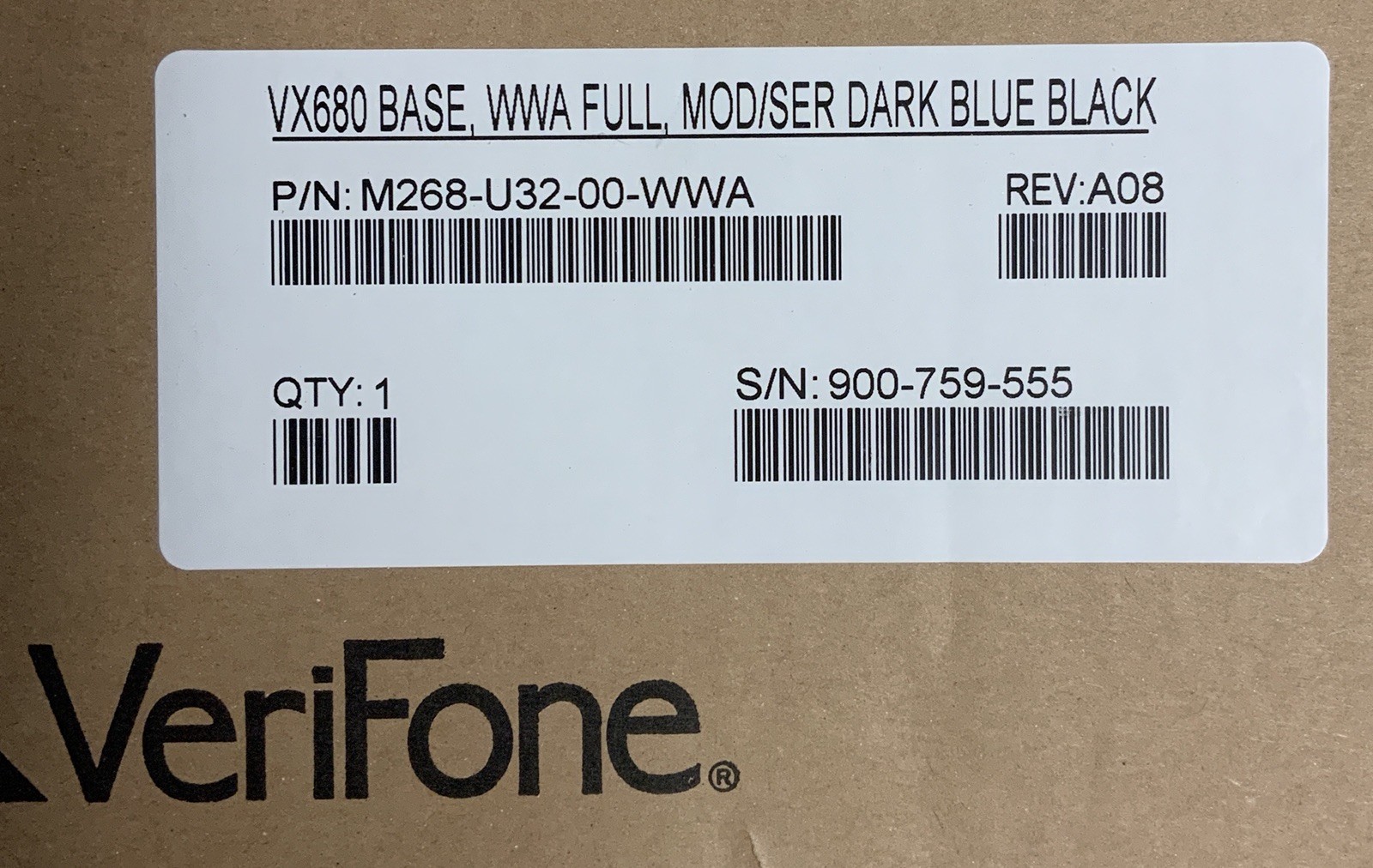 NEW VeriFone VX680 Full Featured Base M268-U32-00-WWA Dark Blue Black SEALED!