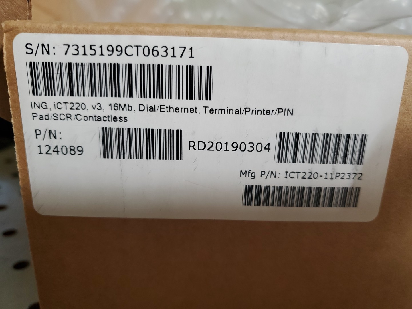 Ingenico ICT220 Credit Card Terminal Chip or Swipe