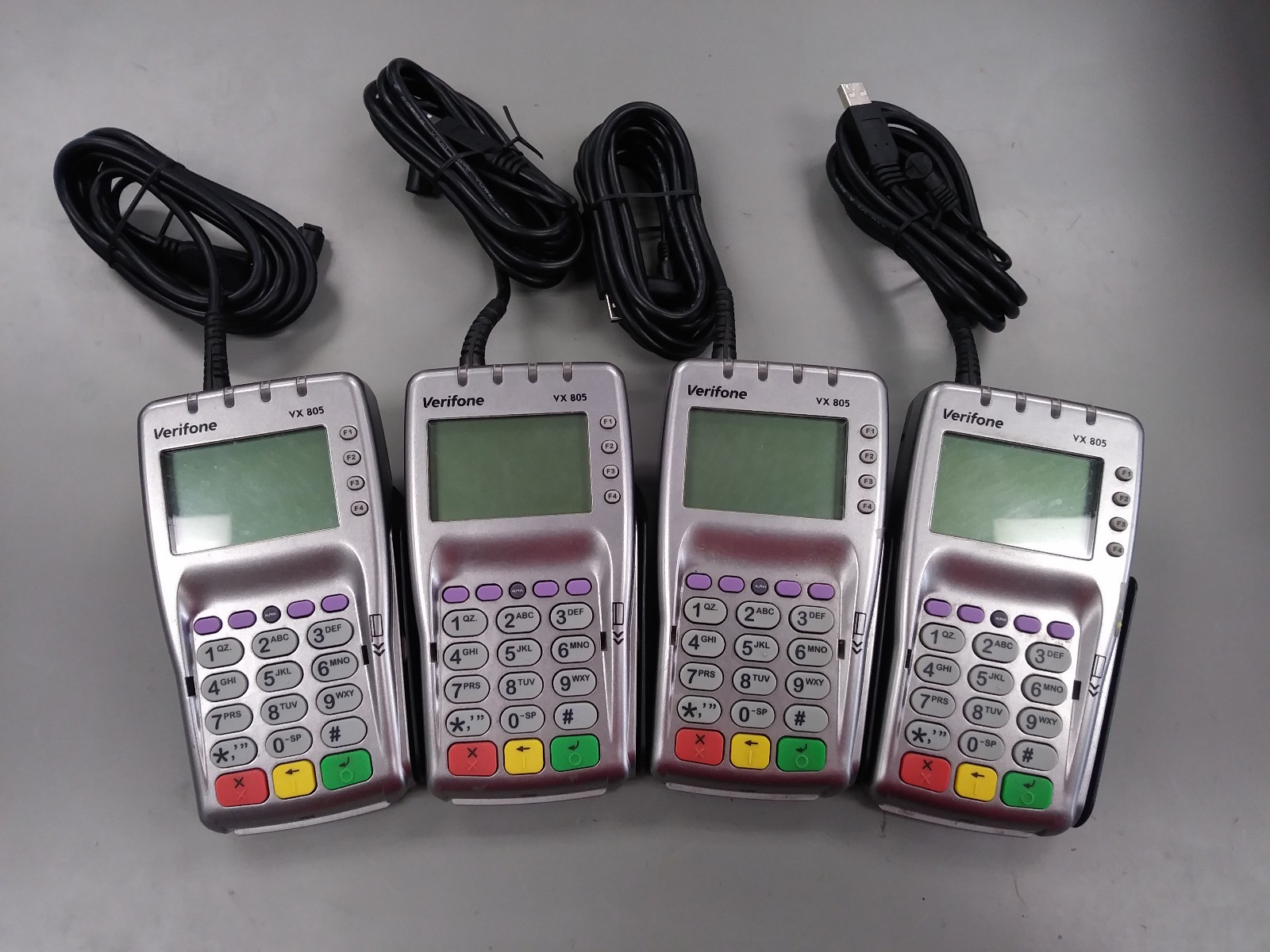 VeriFone VX 805 Pin Pad USB Card Chip Reader Keypad LOT OF 4 – NO POWER SUPPLIES
