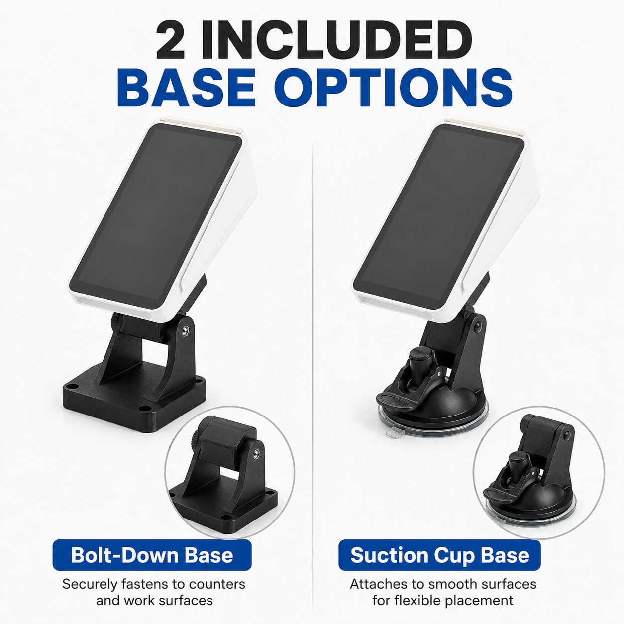 Angled Base Stand Holder for Square Terminal Mobile Credit Card Reader Suction