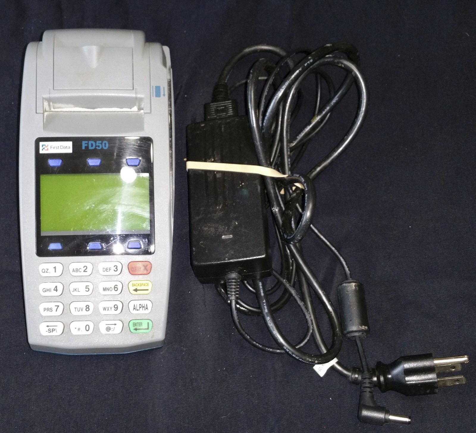 First Data FD50 Credit Debit Card Terminal with swipe P/N 001304064 FD-50