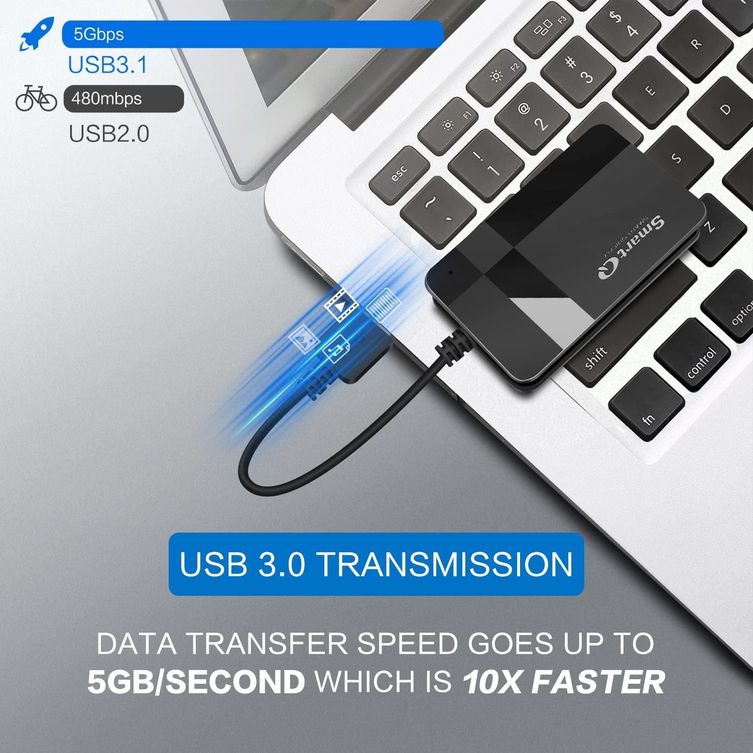 SmartQ C368 USB 3.0 Card Reader – Plug & Play, Compatible with Apple & Window…