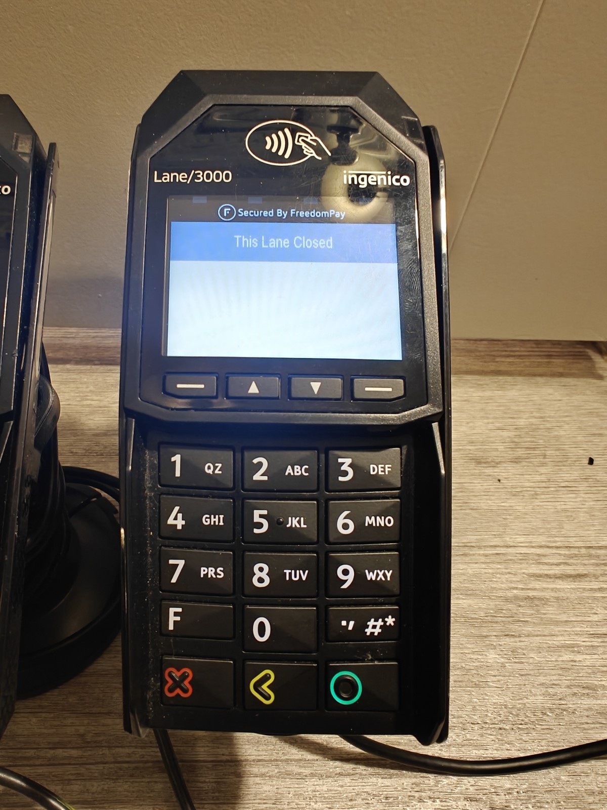 Lot Of 4 INGENICO Lane/3000 USB Credit Card Readers with stands and cables