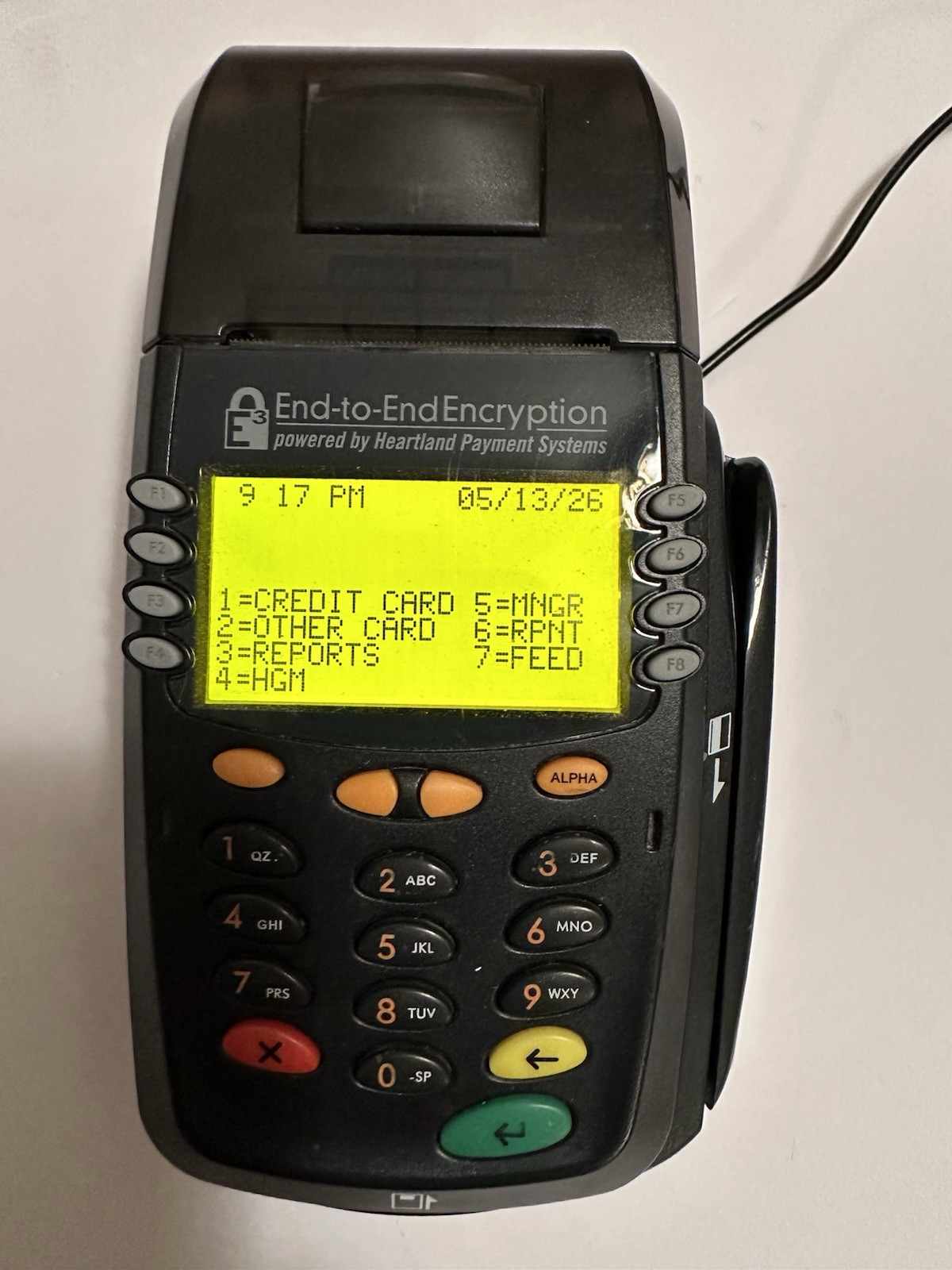 E3 Credit Card Terminal Heartland Payment Systems with Chip Reader and Printer