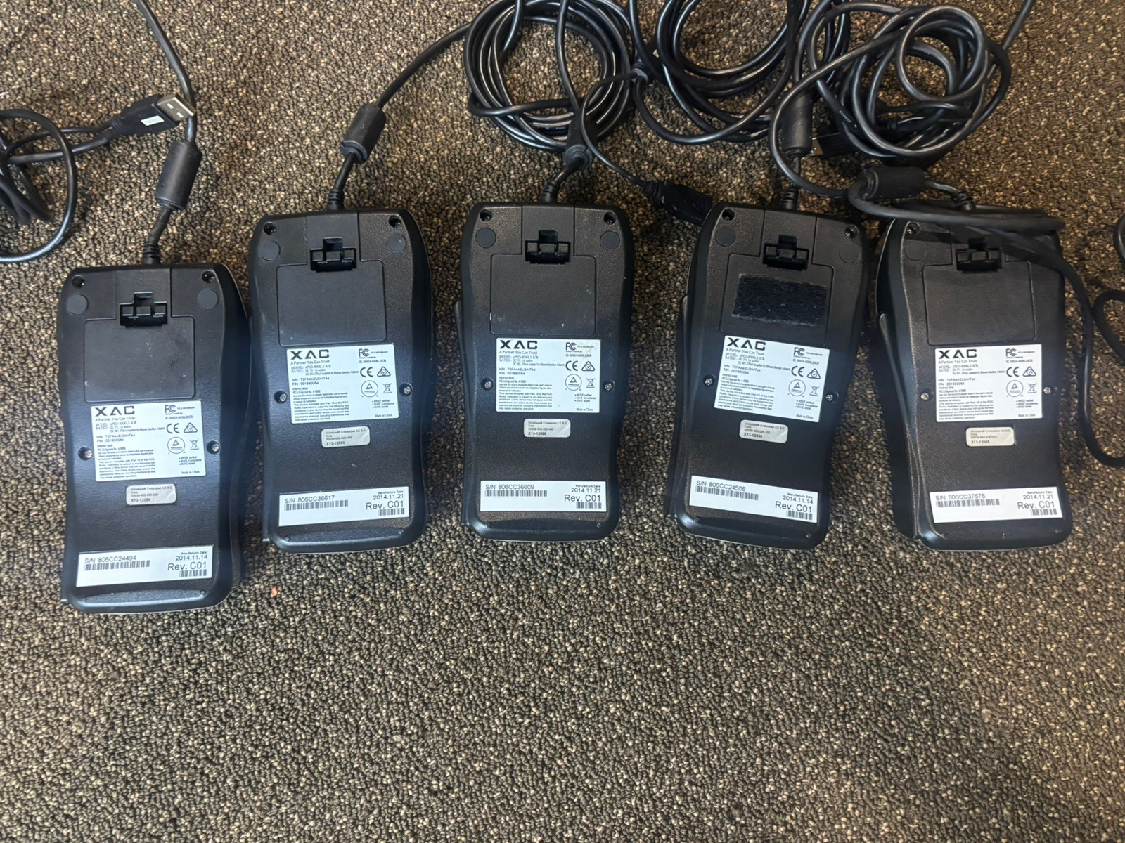 Lot of 5 First Data FD-40 Pin Pad Card Reader – Read Description-