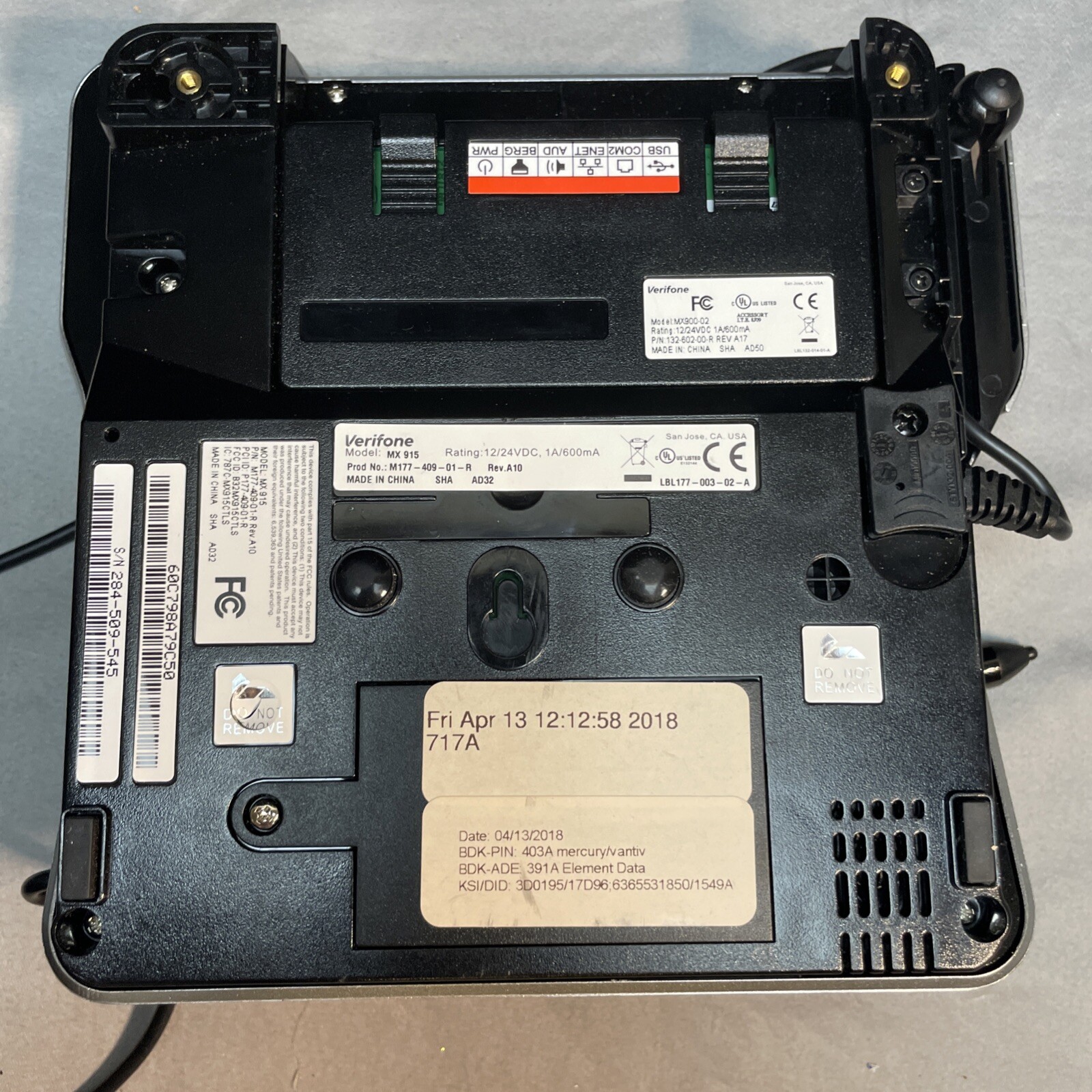 Verifone MX 915 Pin Pad Payment Terminal Untested No Power Cord