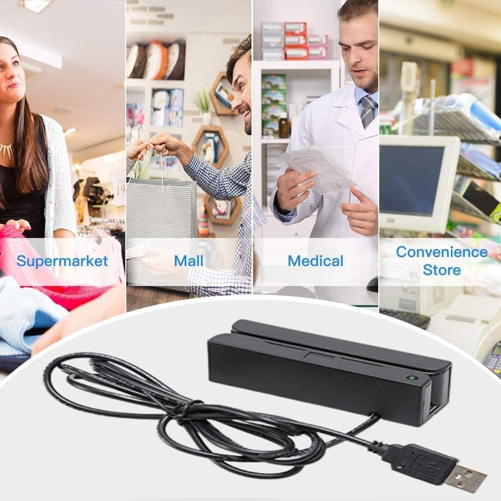 MSR100 Magnetic Stripe Card Reader 3 Track USB POS Credit Card Swiper