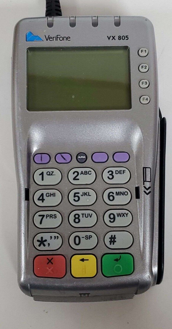 Lot of 2 VeriFone VX 520 CTLS Contactless Credit Card Terminal w VX 805 PIN PAD