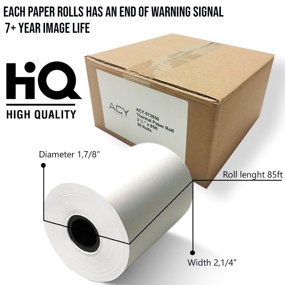 ACYPAPER, 2 1/4″ x 85′ Thermal Paper, (400 Rolls)