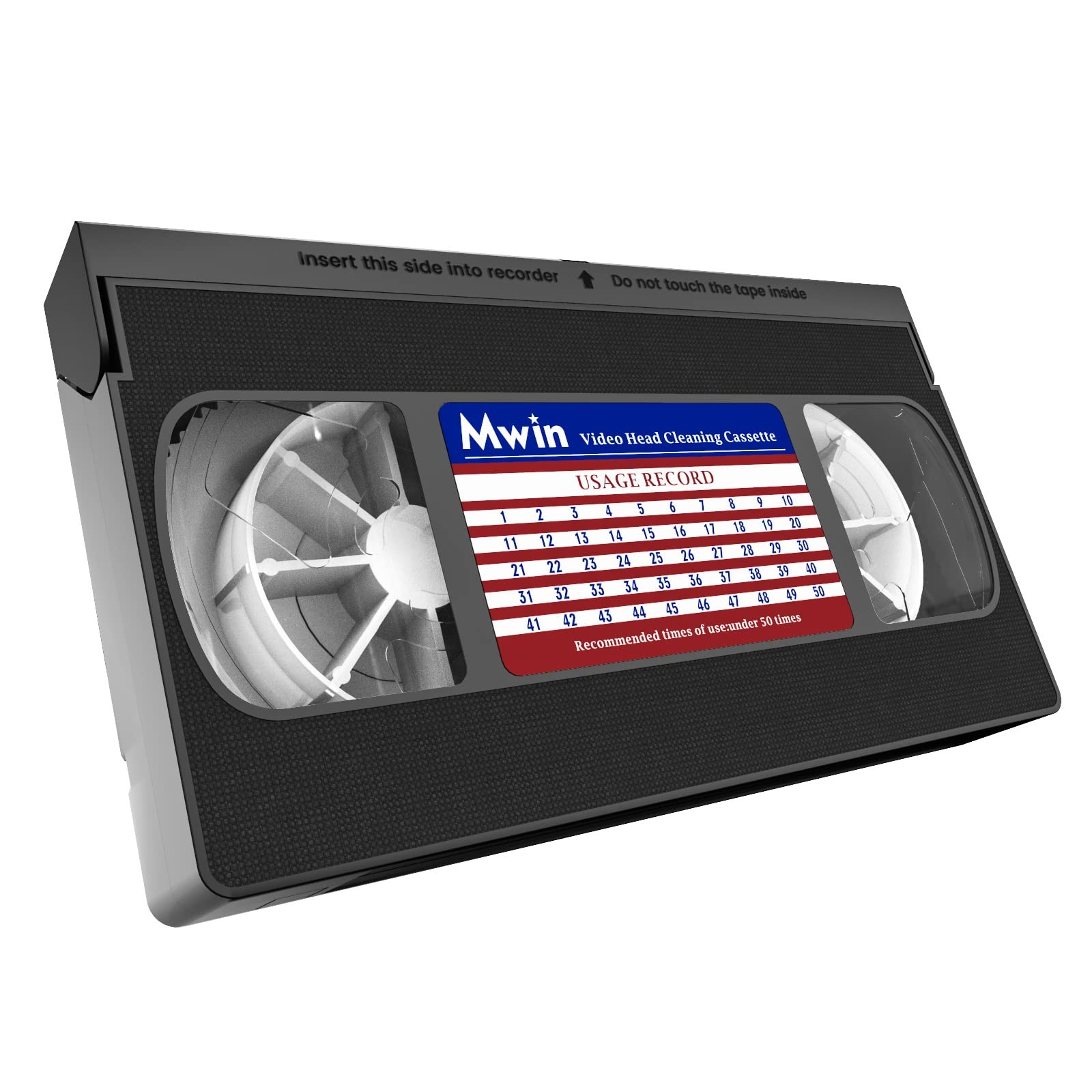 Mwin VHS Head Cleaner for VHS/VCR Players, Dry Technology- No Fluid Reusable…