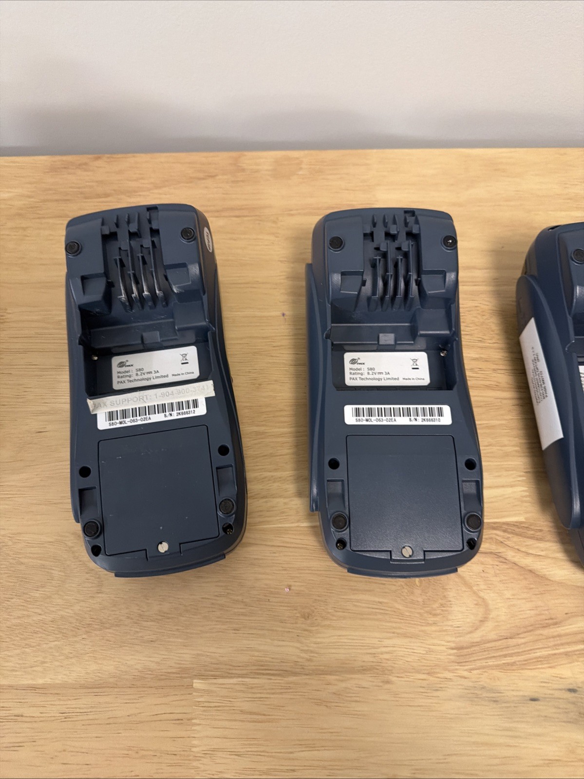 LOT OF 4 PAX S80 EMV NFC Credit Card Machine – Used UNTESTED No Power Cables