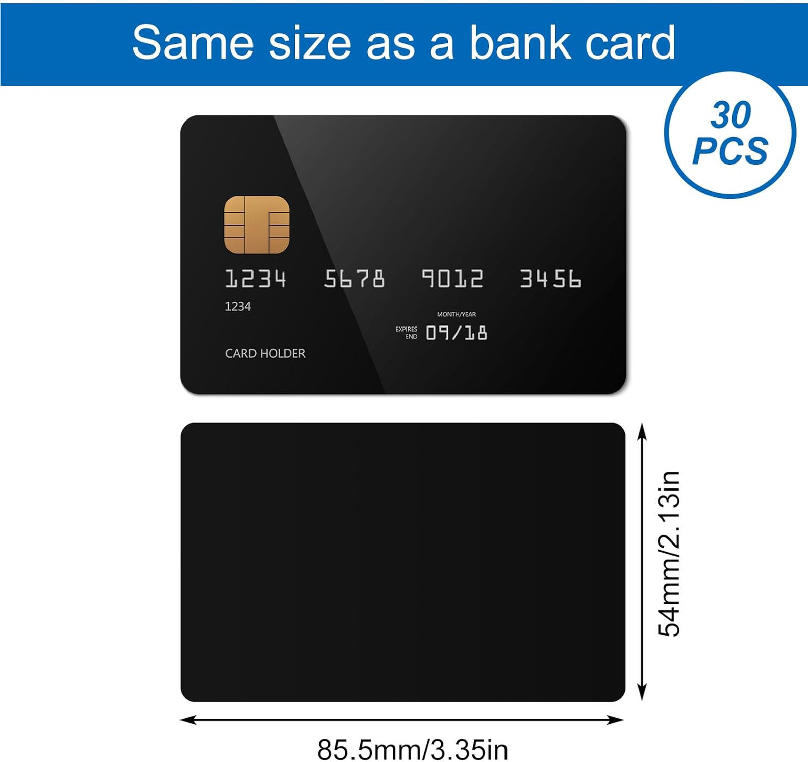 30pcs NFC Cards Rewritable PVC NFC Tags NTAG 215 504 Bytes Business Cards Black