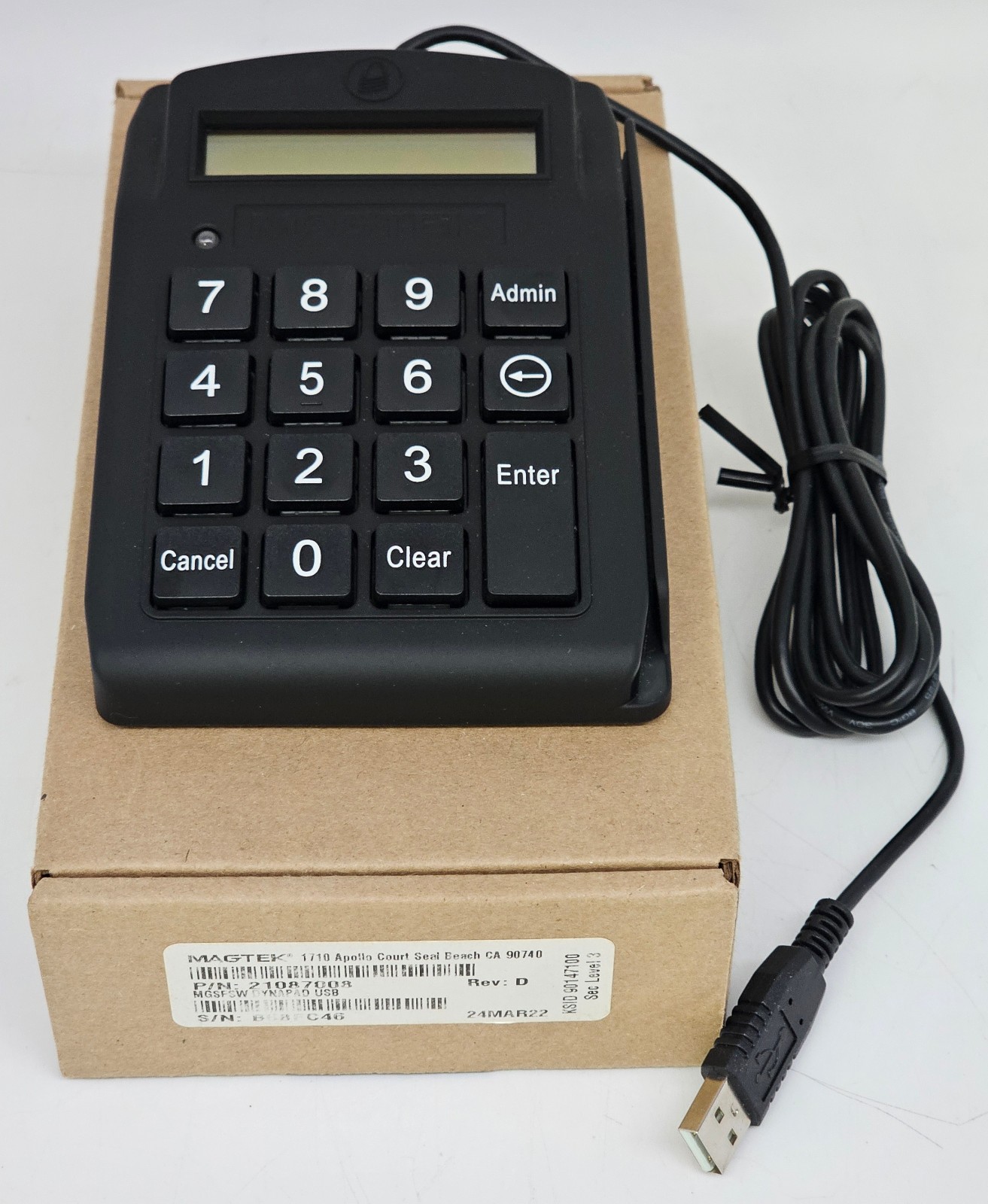 LOT OF 5 – MagTek 21040108 USB Credit Card Reader With Magnetic Swipe Black