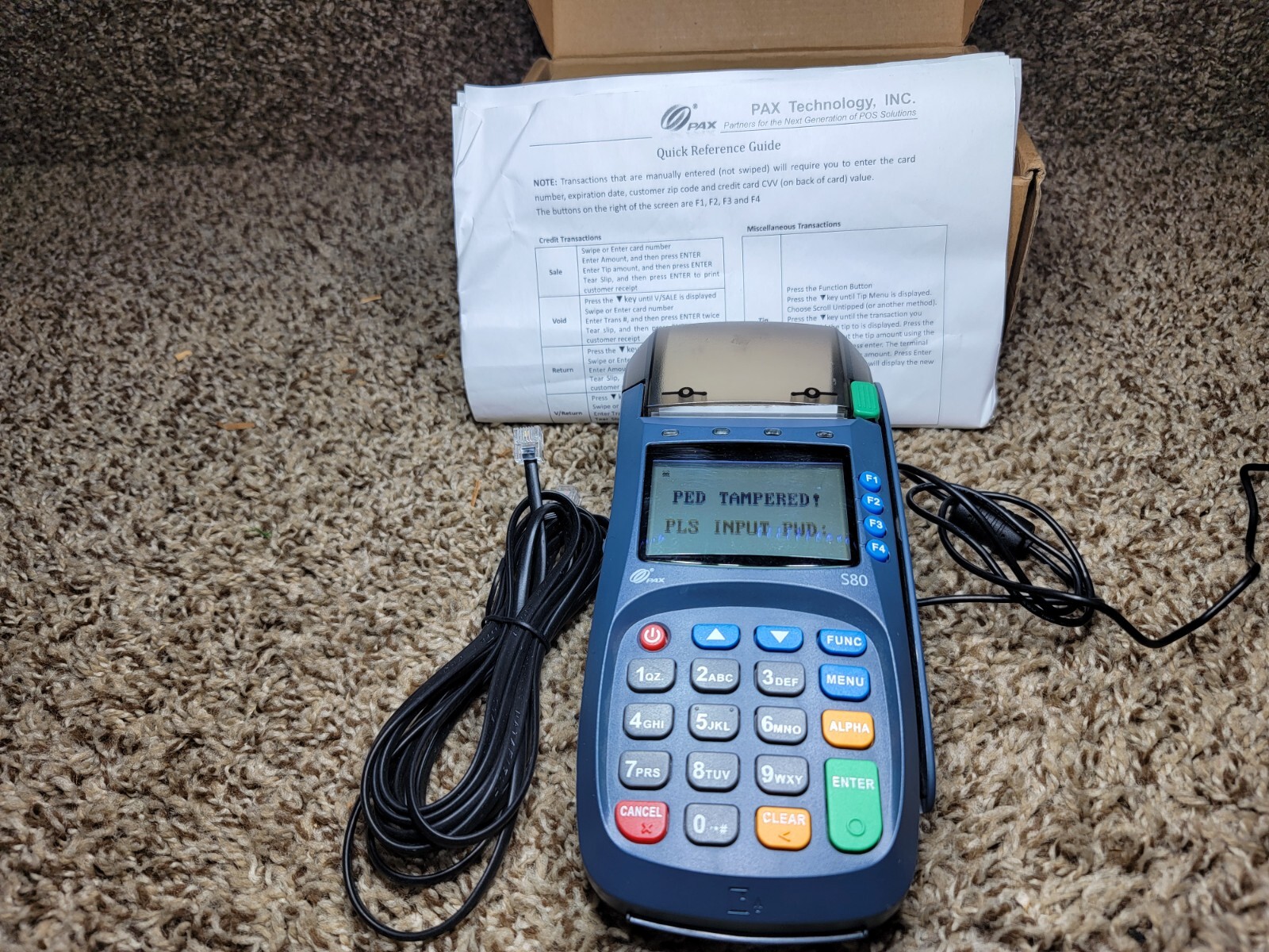 Pax S80 credit card terminal EMV Apple Pay NFC Used Good Cond Tested