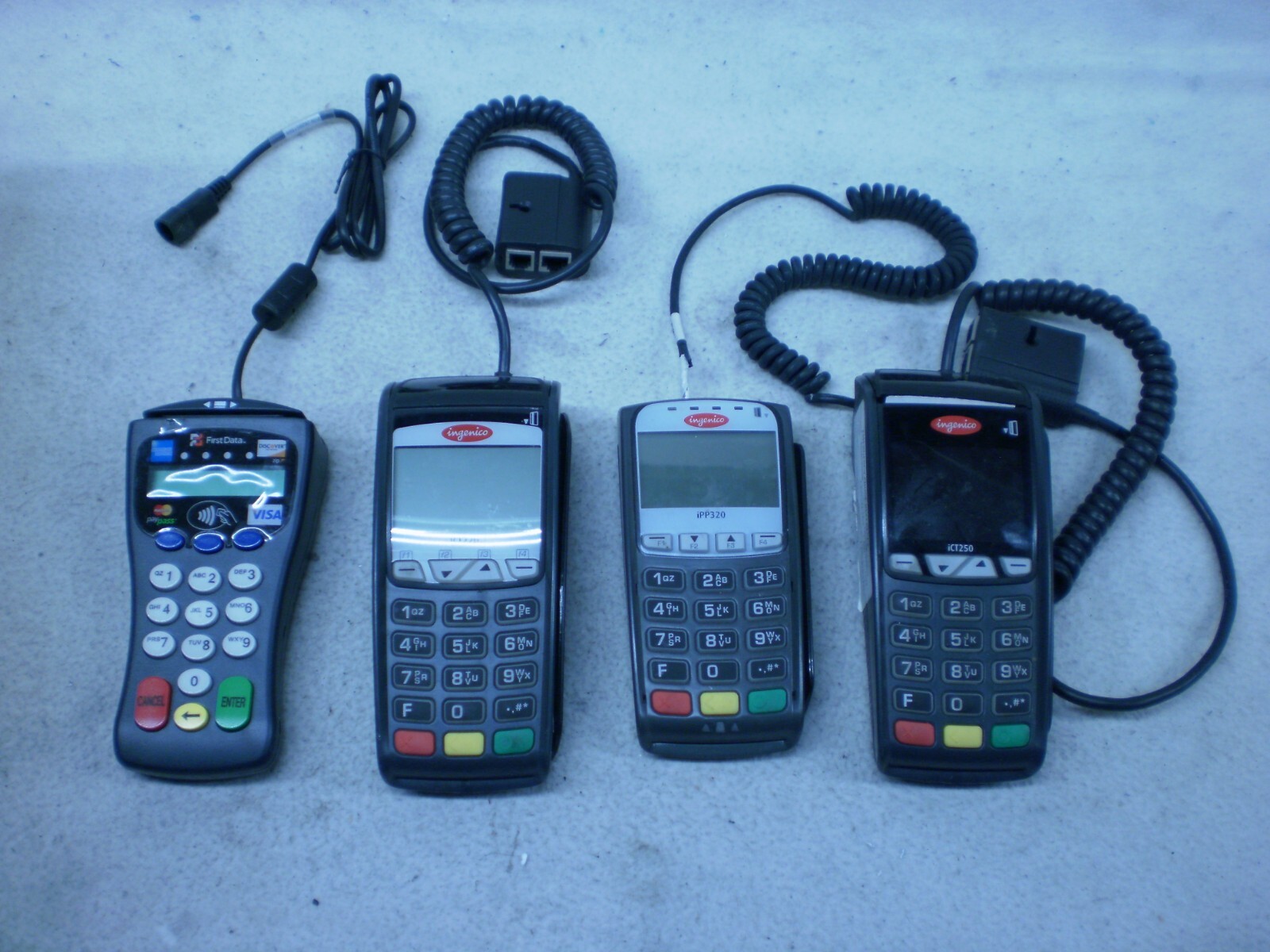 Lot of 9 Credit Card Terminal x3 VeriFone 1000SE/ Hypercom P1320 see description