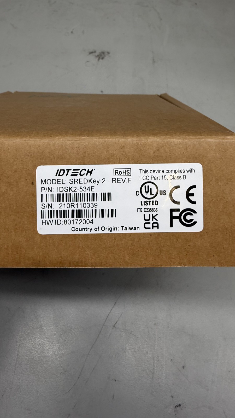 New Open Box IDTech SREDKey 2 Magstripe Credit Card Swipe Reader