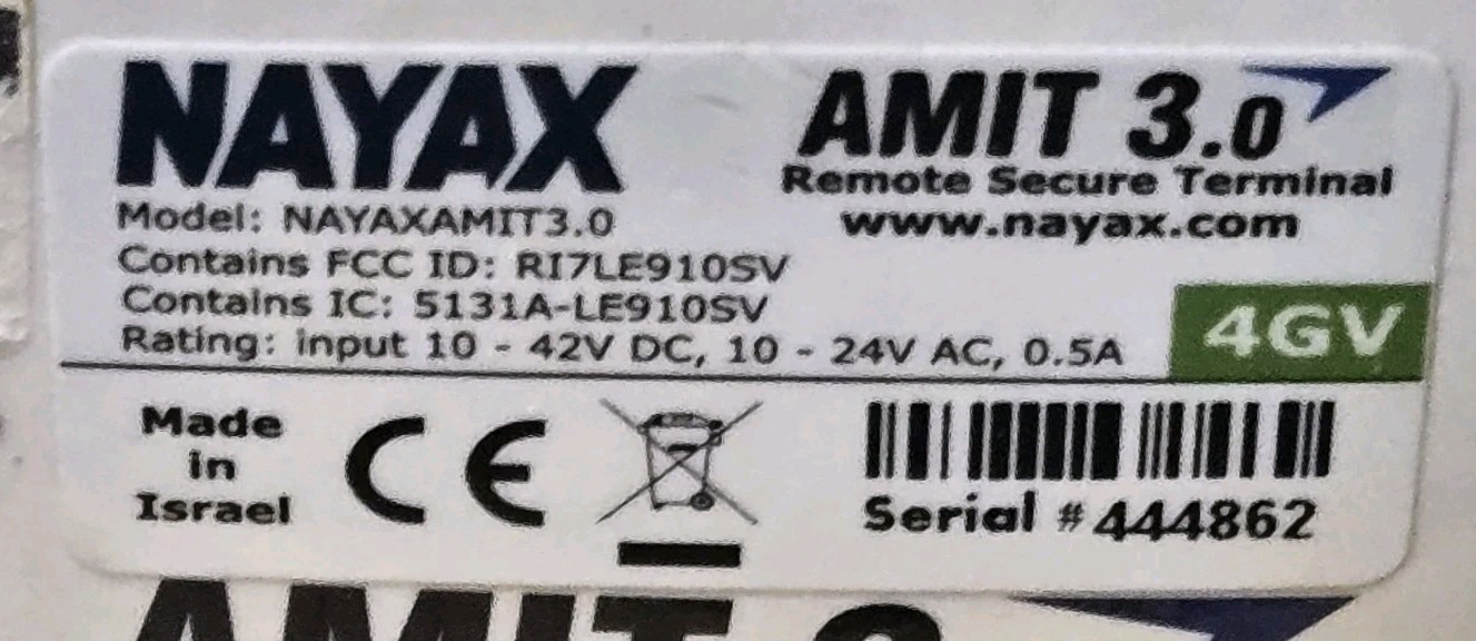 NAYAX AMIT 3.0 VENDING MACHINE MONITORING TELEMETRY REMOTE SECURE TERMINAL AS IS