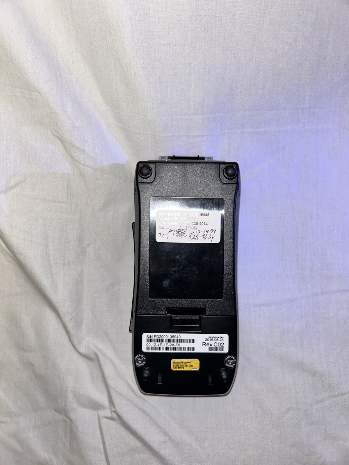 First Data FD130 Duo Wired Card Terminal Built-In Receipt Printer (untested)