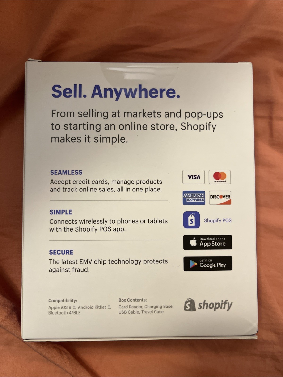 Shopify Chip and Swipe Credit Card Reader White Model S1701 Brand New