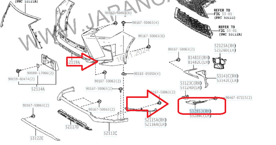 GENUINE 8148248200 FOR LEXUS RX SERIES F-SPORT 2015-19 BUMPER MOLDING TRIM LEFT