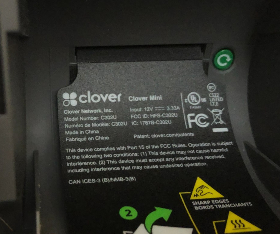Clover Mini POS System C302U Credit Card Terminal – WiFi & Ethernet **