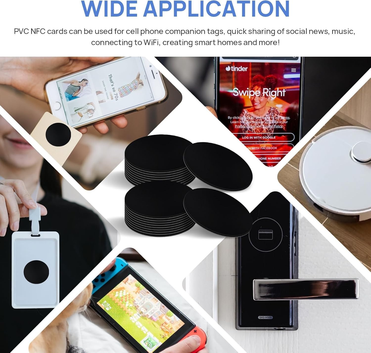 Versatile 20 Pcs NFC Stickers – 25mm Round Tags Compatible with All NFC Phones
