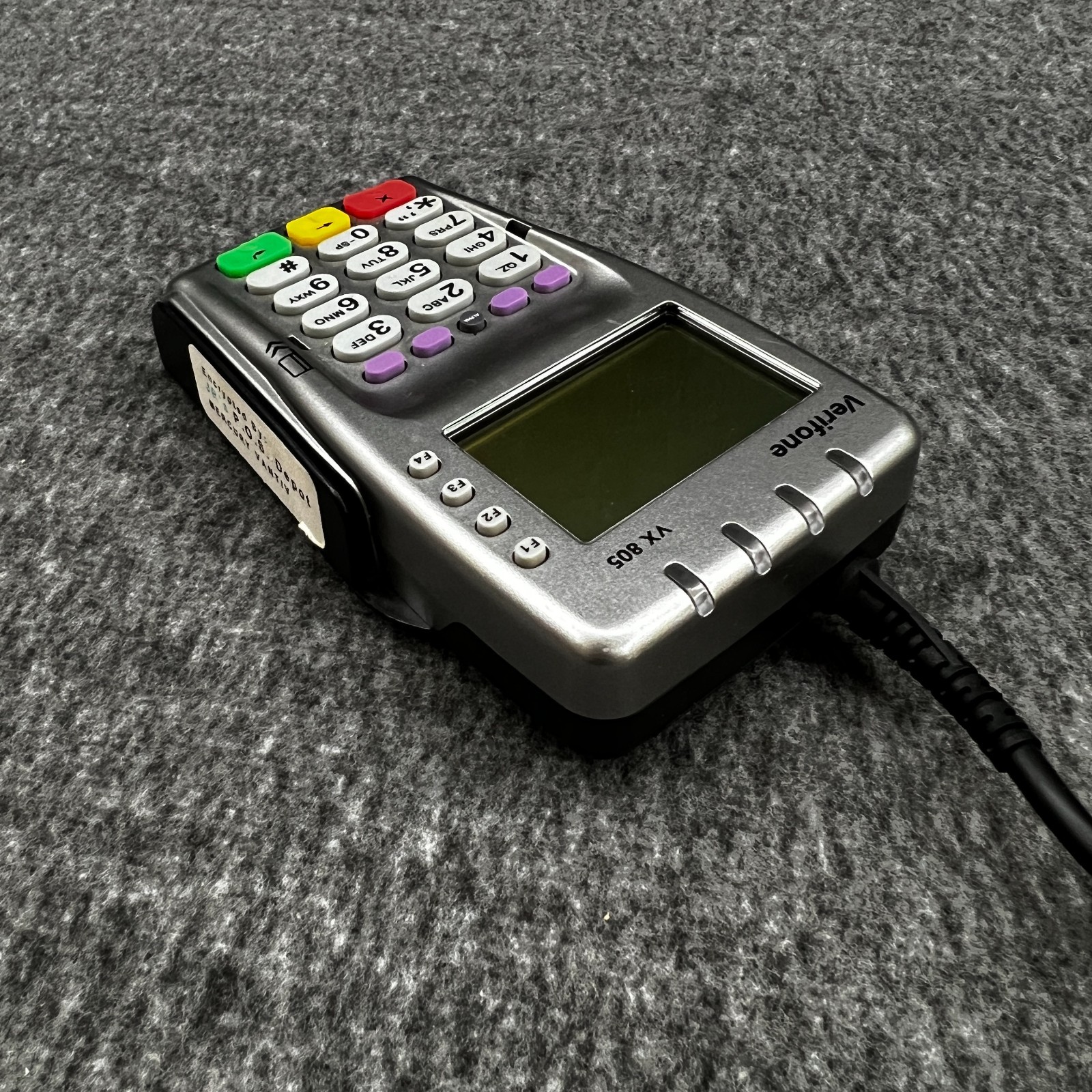 VeriFone VX805 Silver And Black, LCD Screen POS Credit Card Terminal UNTESTED