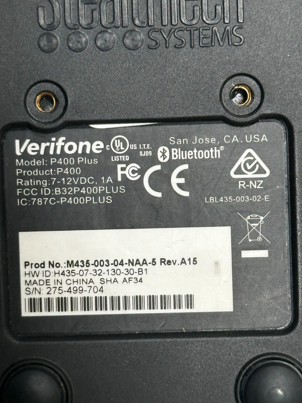 Verifone P400 Plus POS Credit Card Terminal w/ Stand & Power Adapter – Tested