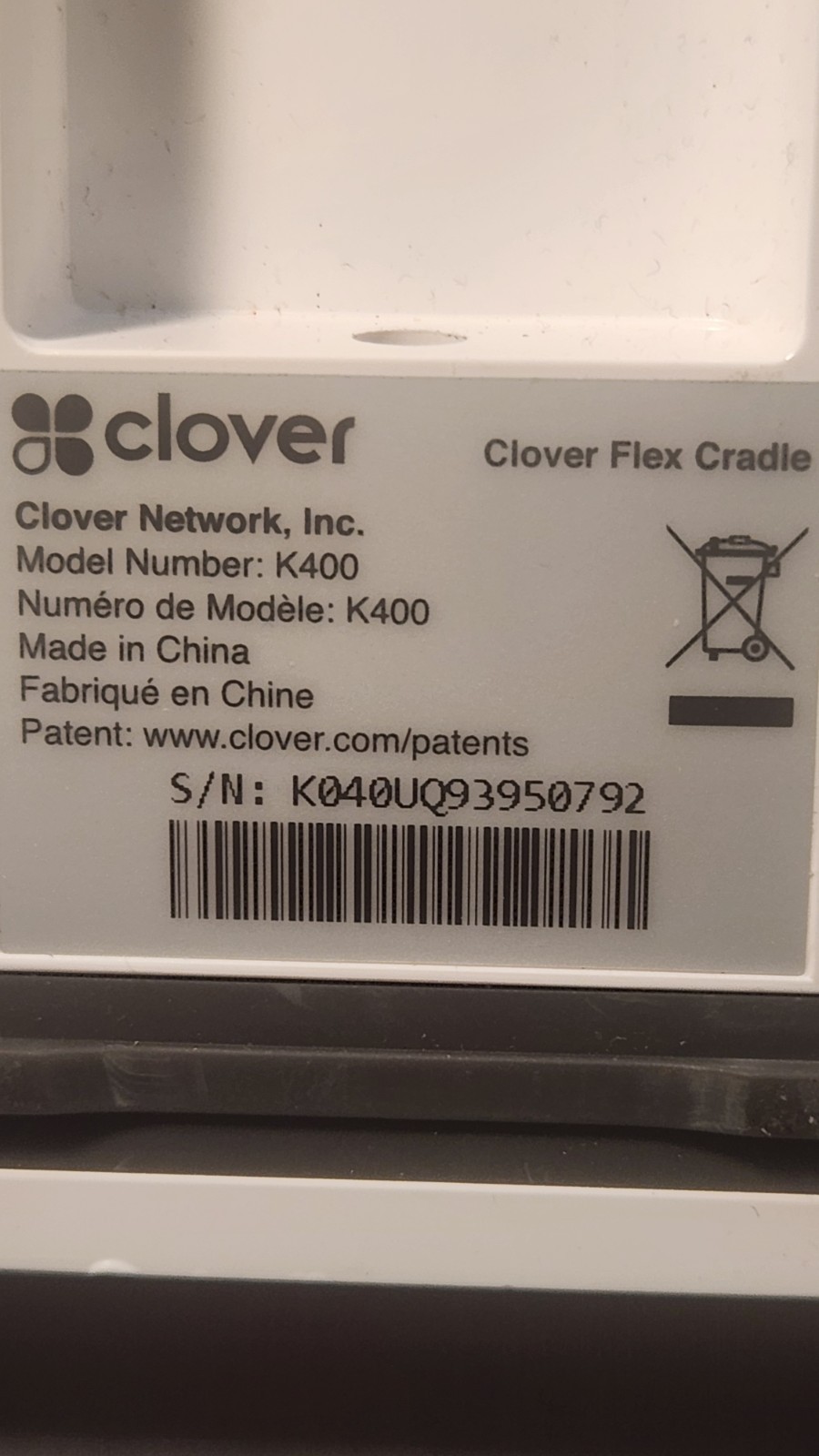 Clover Flex Charging Cradle K400 Brand New
