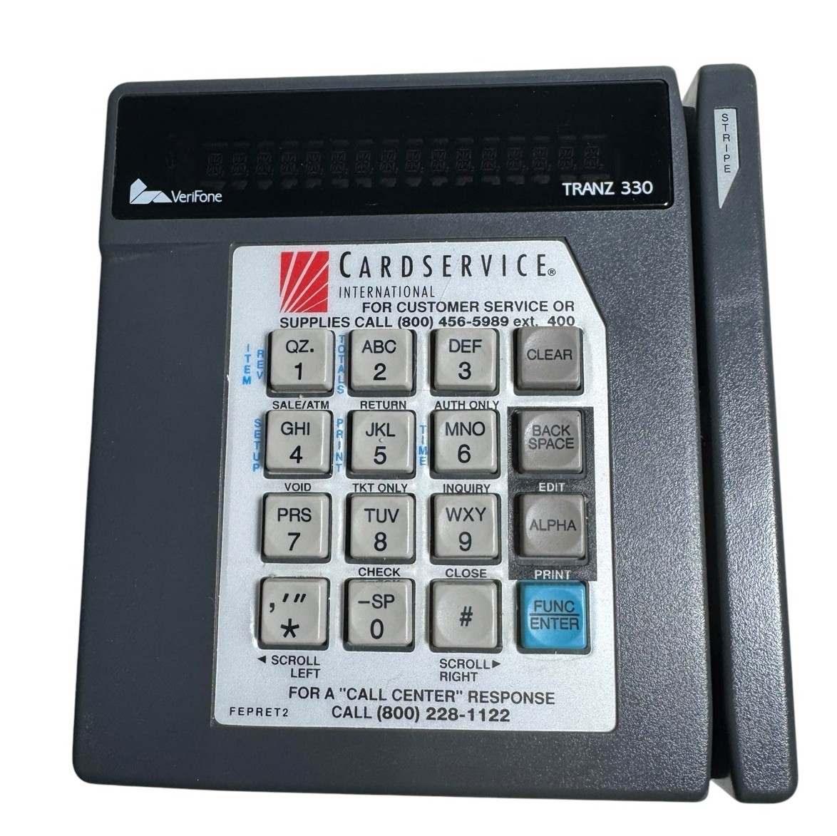 VeriFone Tranz 330 POS Credit Card Terminal Reader Retriever Turns On Untested