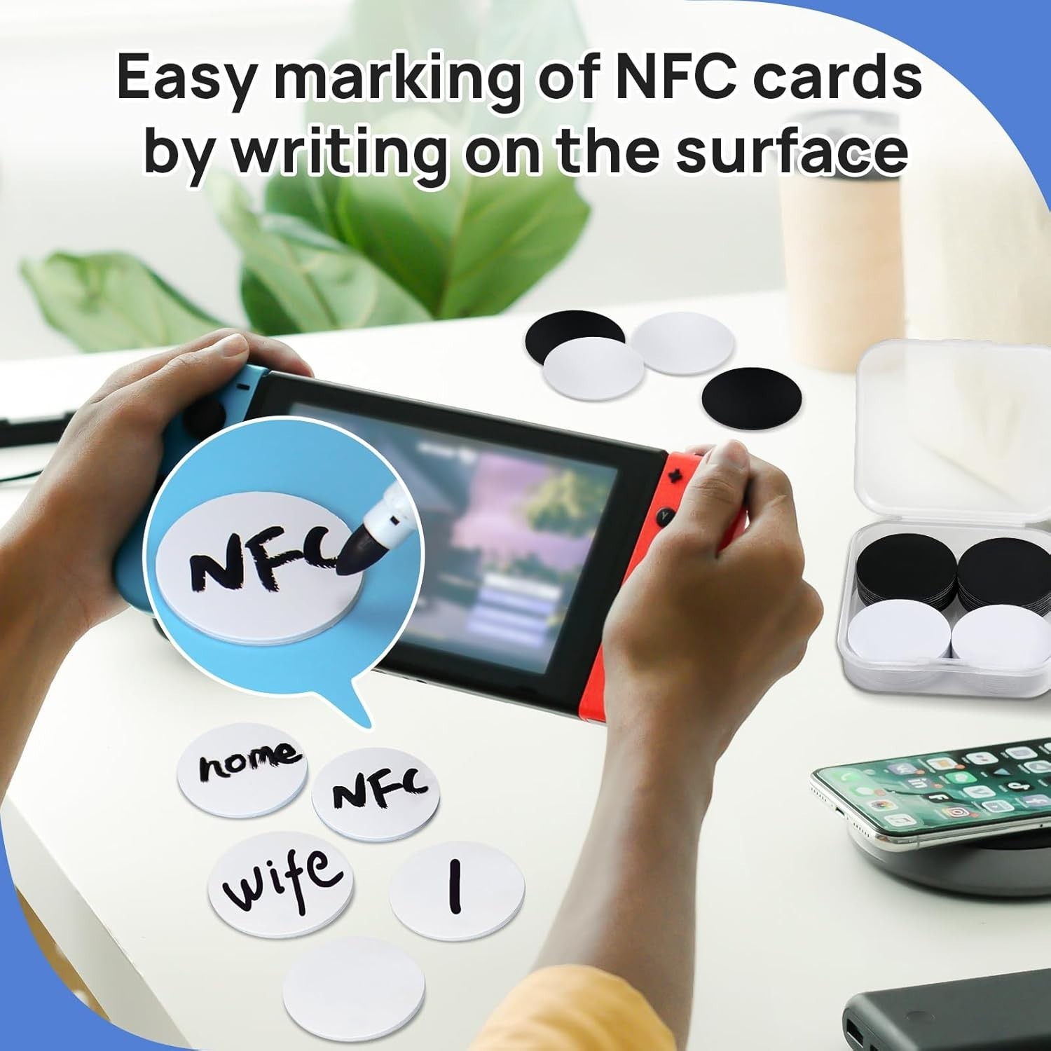 20 Self-Adhesive NFC Tags – 25mm Smart Cards for Effortless Information Sharing
