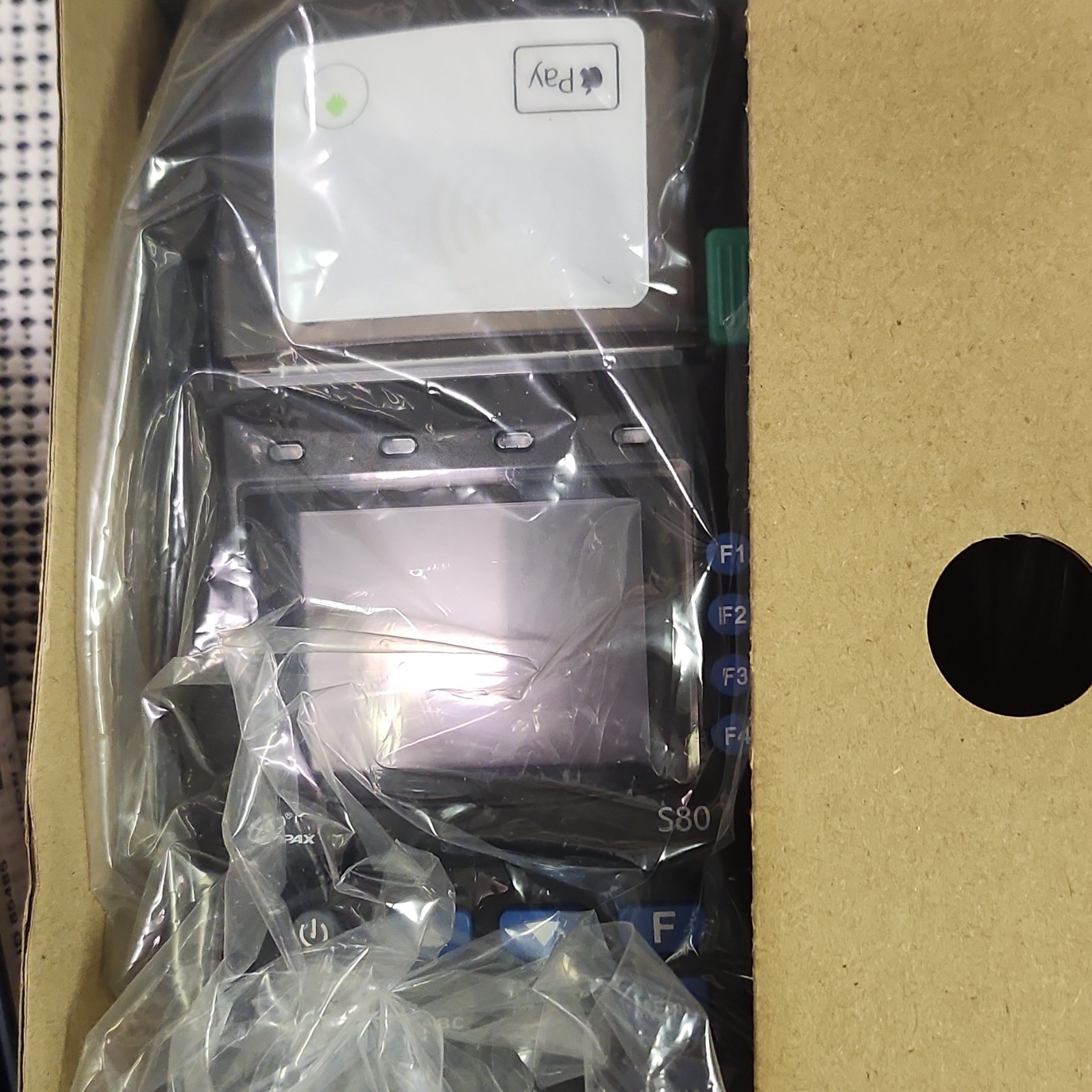 PAX S80 Credit Card Terminal with Receipt Paper Rolls