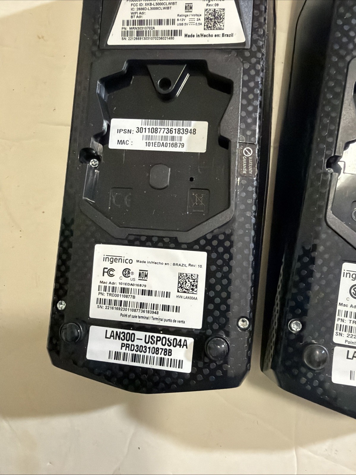 LOT OF (2) Ingenico Lane 3000
