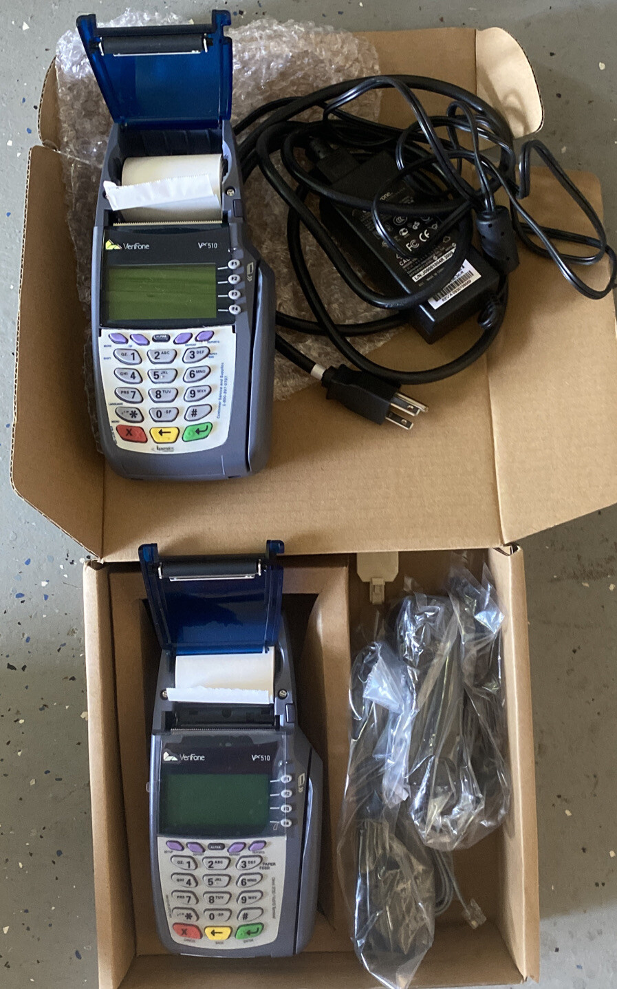 VeriFone VX510 Credit Card Terminal + 7 Rolls Paper – Excellent Cond, New,unused