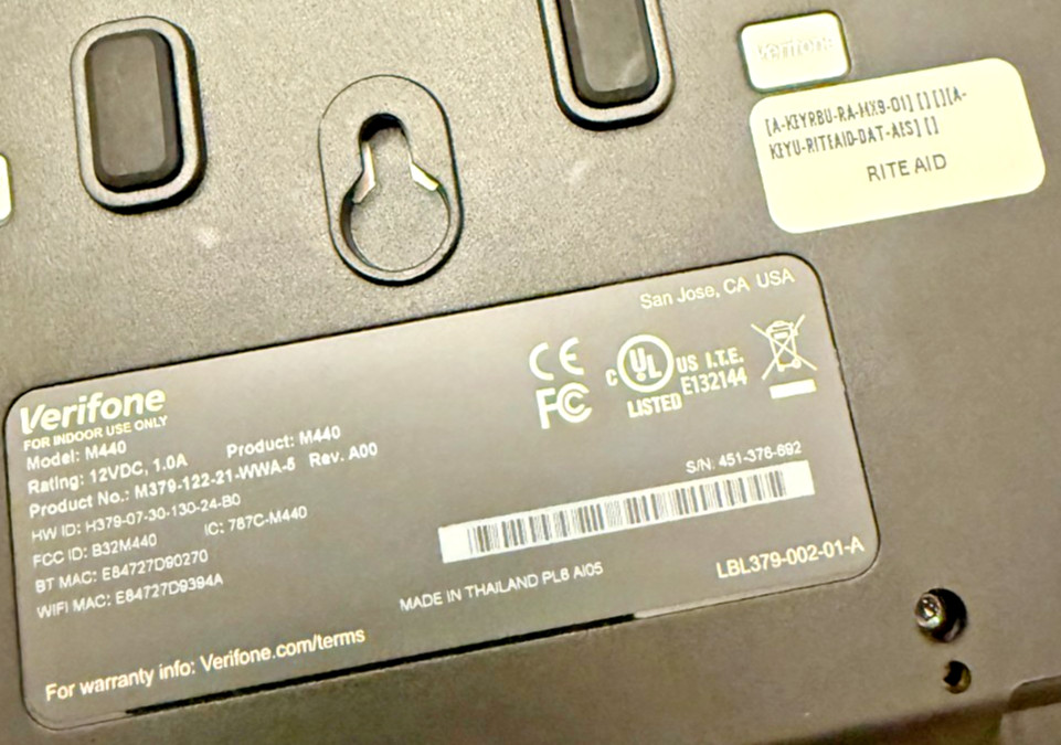 Verifone M440 Credit Card Payment Terminal Pinpad & Pedestal
