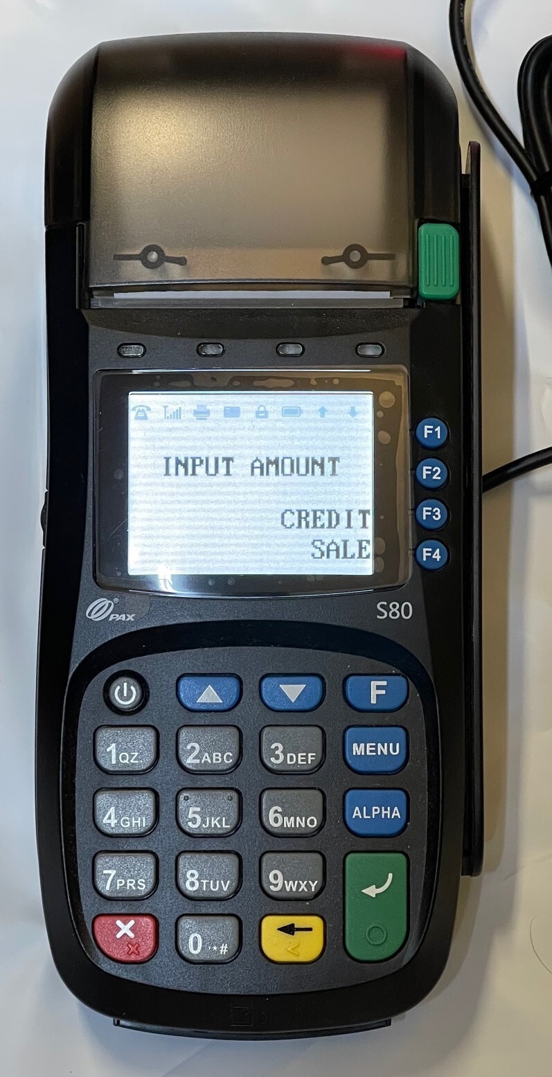 PAX S80 POS Credit Card Terminal Plus Accessories, NO Power Supply, (Missing)