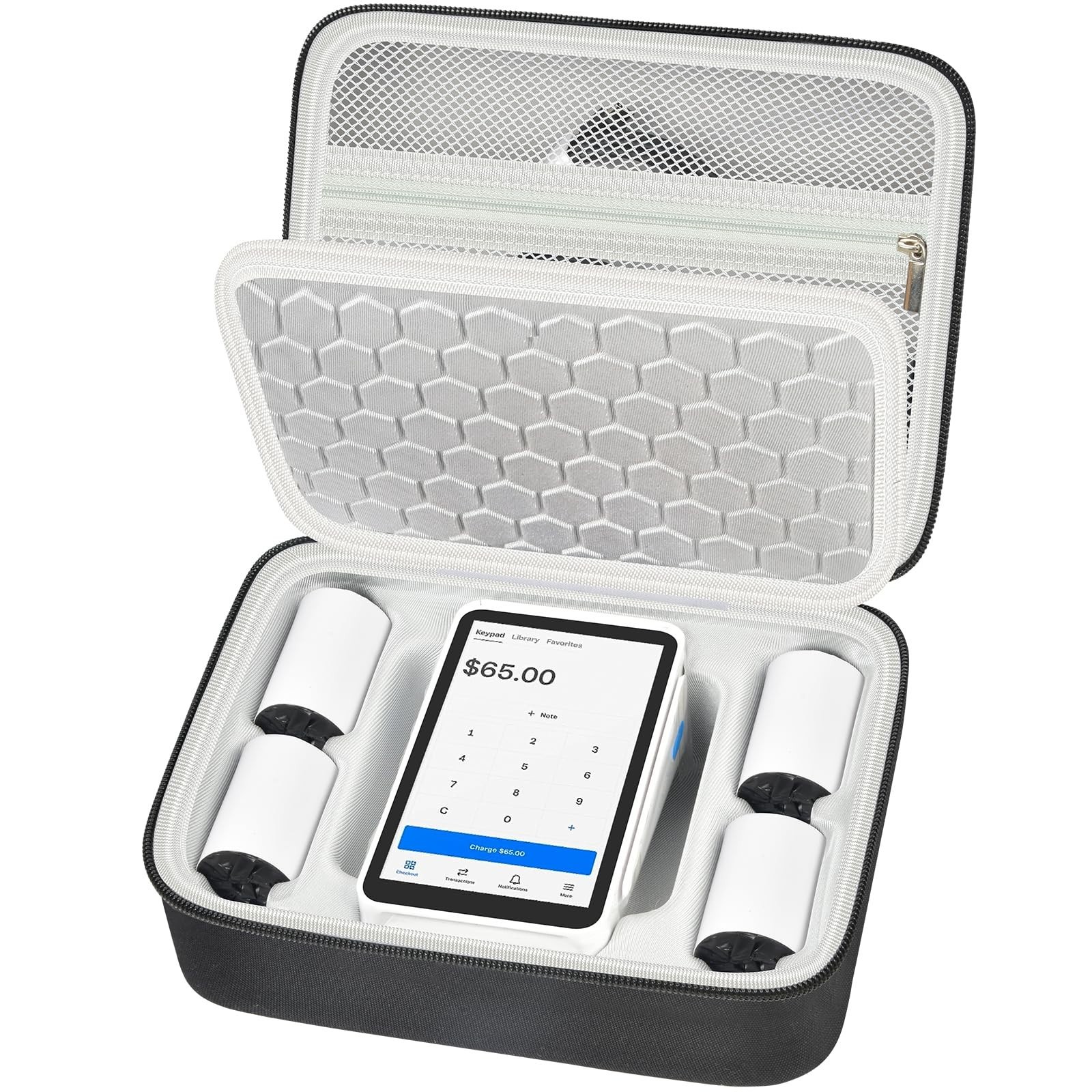 Mobile POS Case for Square Terminal Reader – Storage Holder with Charger & 5 Rec