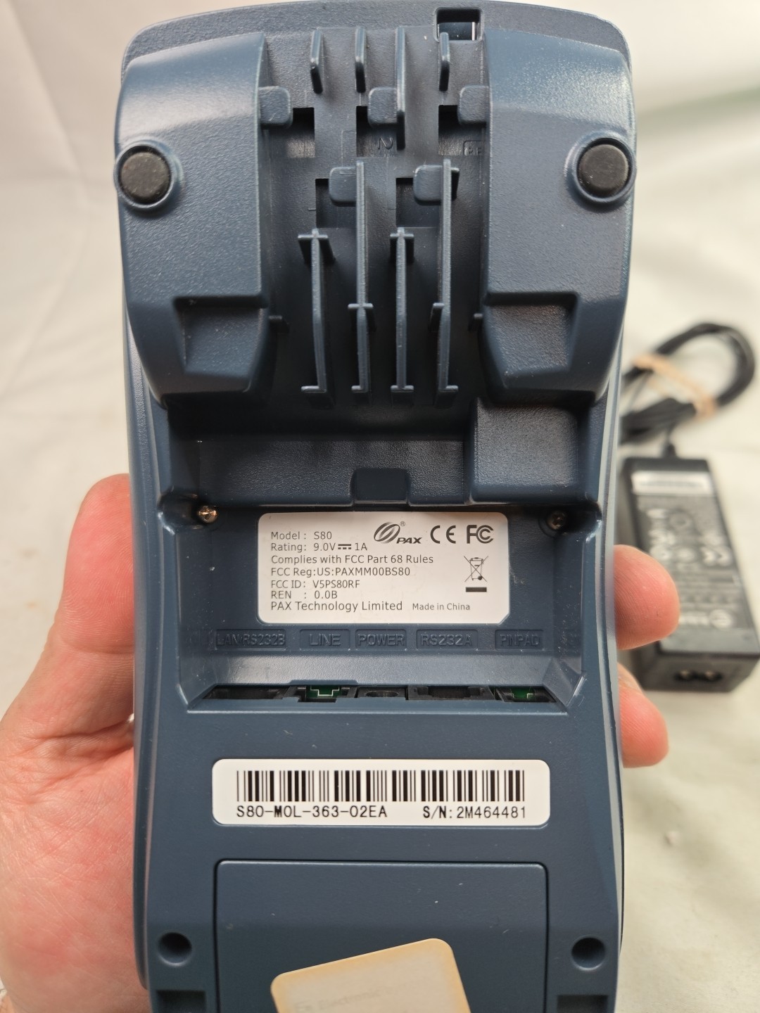 PAX S80 EMV NFC Credit Card Machine Terminal POS Processor With Power Cord