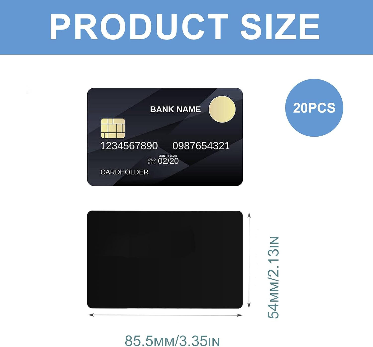 20 Pcs NFC Cards Black NTAG 215 Rewritable Programmable NFC Tags Blank PVC Compa
