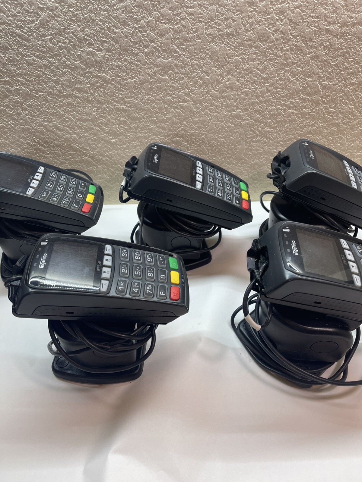 Lot Of 5 Ingenico IPP 350 USB Credit Card Terminal + (5) Stand Sen351009