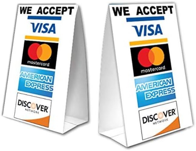Durable 4×6 Table Tent – We Accept Credit Cards, Easy Setup & UV Protection!