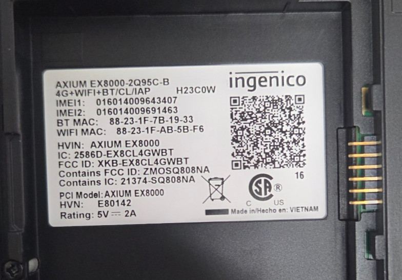 Excellent (Refurb?) Ingenico AXIUM EX8000 Mobile POS + Case, Aloha NCR ONLY