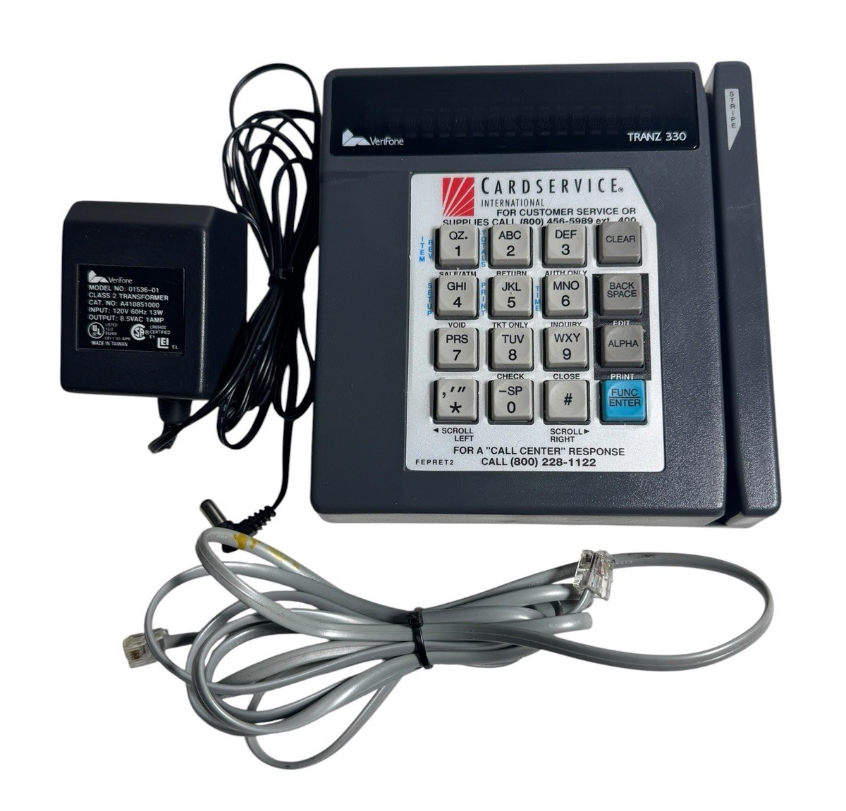VeriFone Tranz 330 POS Credit Card Terminal Reader Retriever Turns On Untested