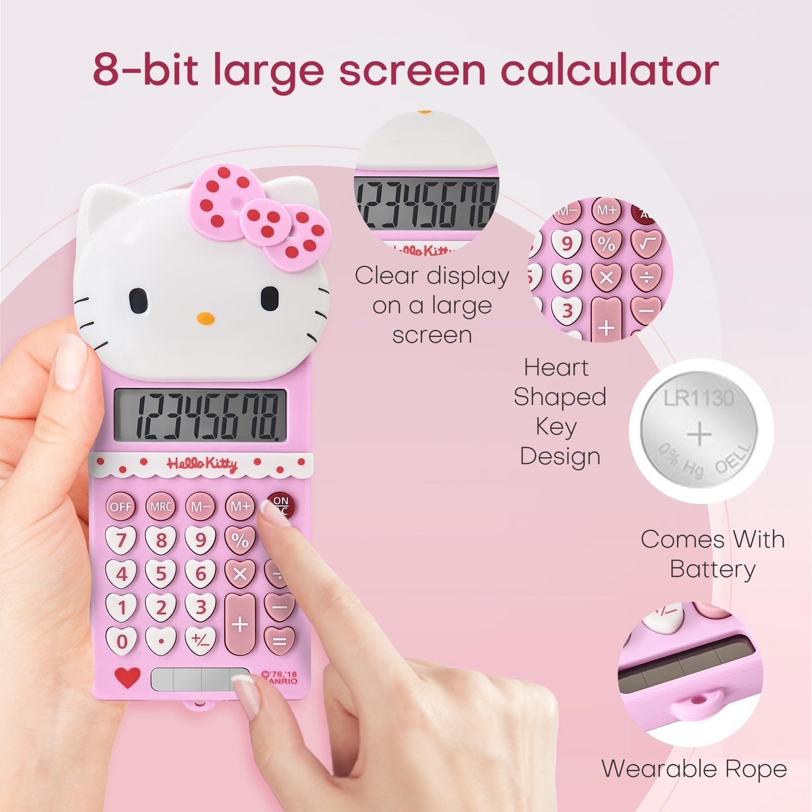 Cute Calculators, 8 Digit with LCD Display for Teachers Student Basic Office …