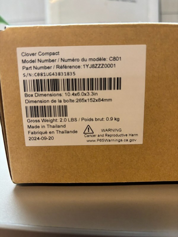 Used-Clover Compact C801 Wired Credit Card Terminal/Reader