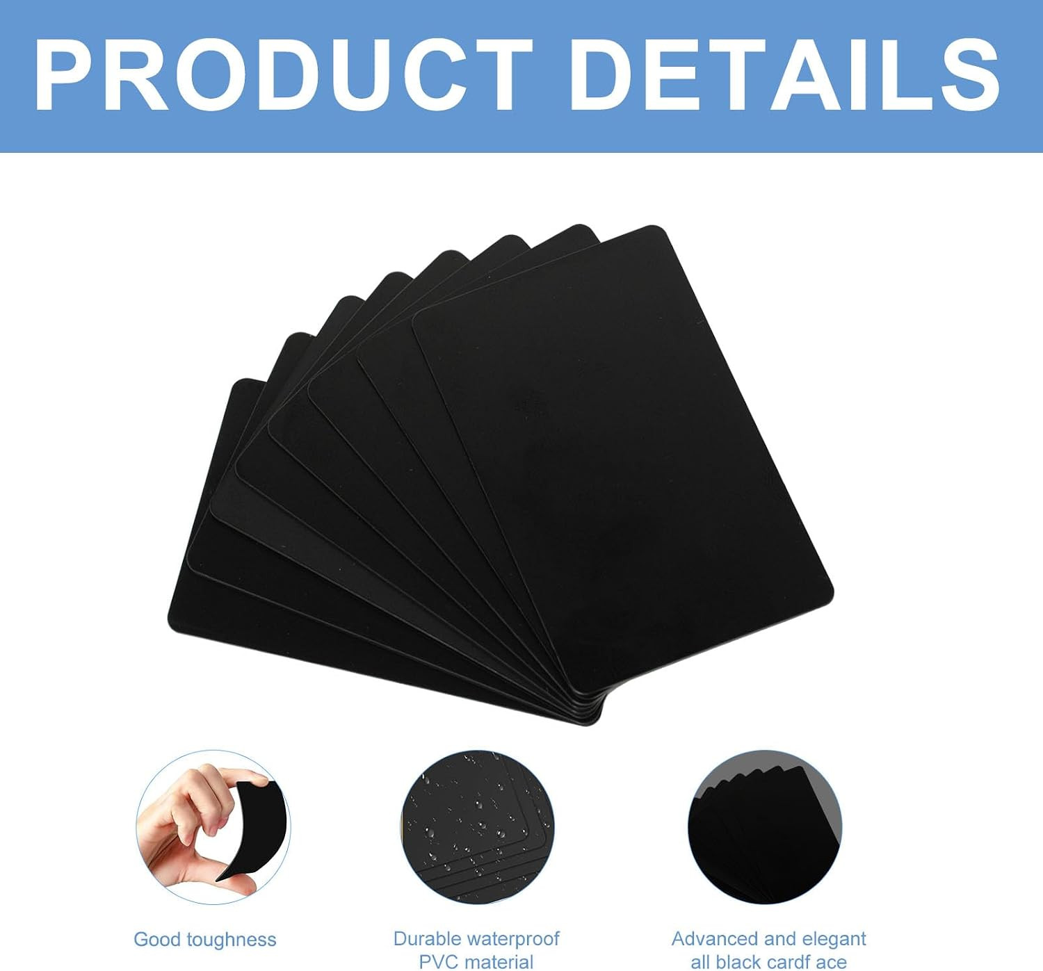 20 Pcs NFC Cards Black NTAG 215 Rewritable Programmable NFC Tags Blank PVC Compa